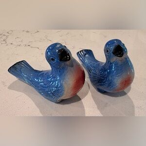 Vintage Vibrant Blue Bird Figurines Great Condition